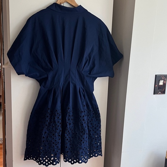 Anthropologie x Exquise The Tobie Button-Front Pleated Mini Shirt Dress Med NWT - Picture 9 of 16